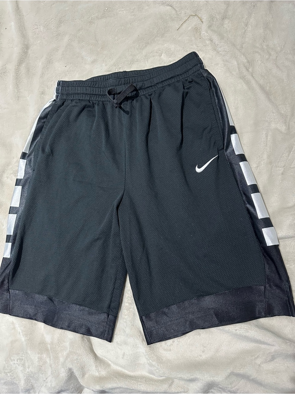 Nike Men’s Black Athletic Shorts with White Side Accents